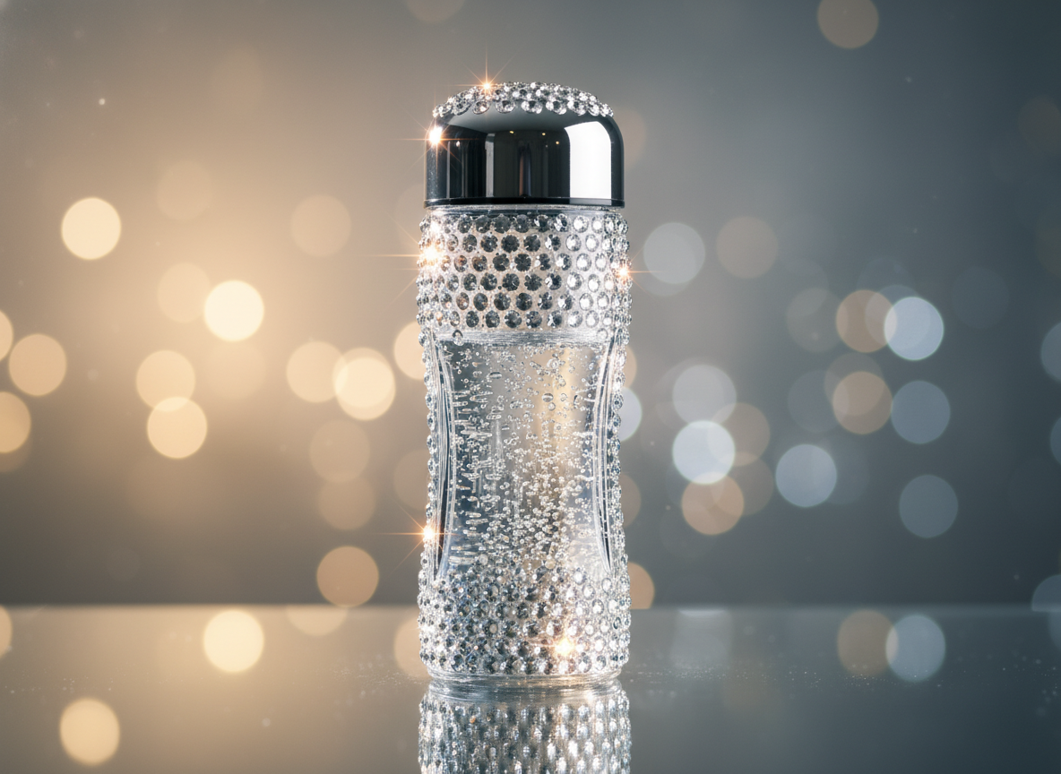 Velacirclecrew Sparkling Luxe Water Glass Bottle